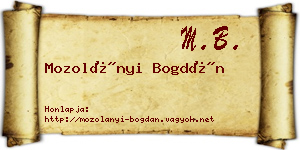 Mozolányi Bogdán névjegykártya